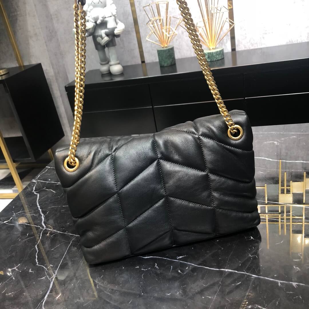 577476 cross body bags shoulder bag calfskin black gold hardware 29cm