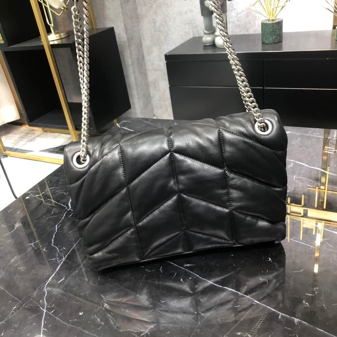 577476 cross body bags shoulder bag calfskin black silver hardware 29cm