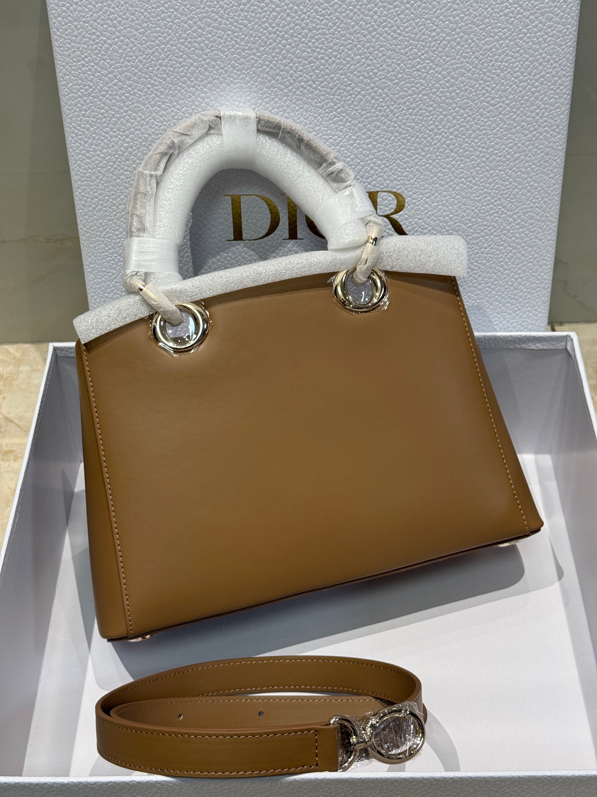Dior Bow Tote Brown Gold Hardware DO0737 - Image 5