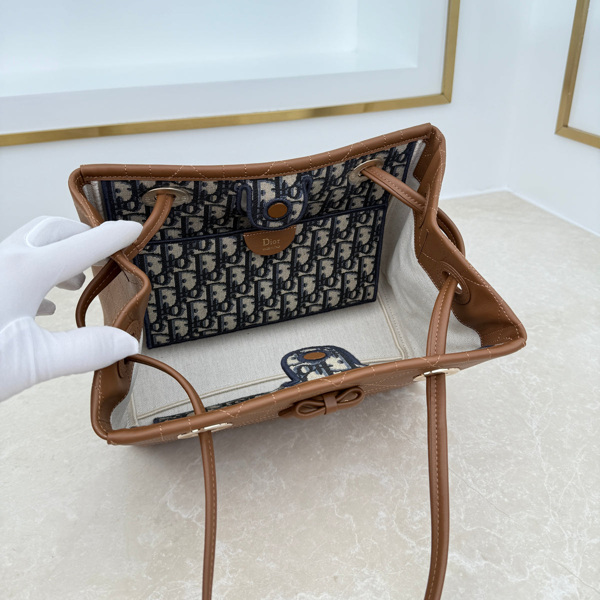 Dior Small Promenade Shopping Bag Caramel M1410