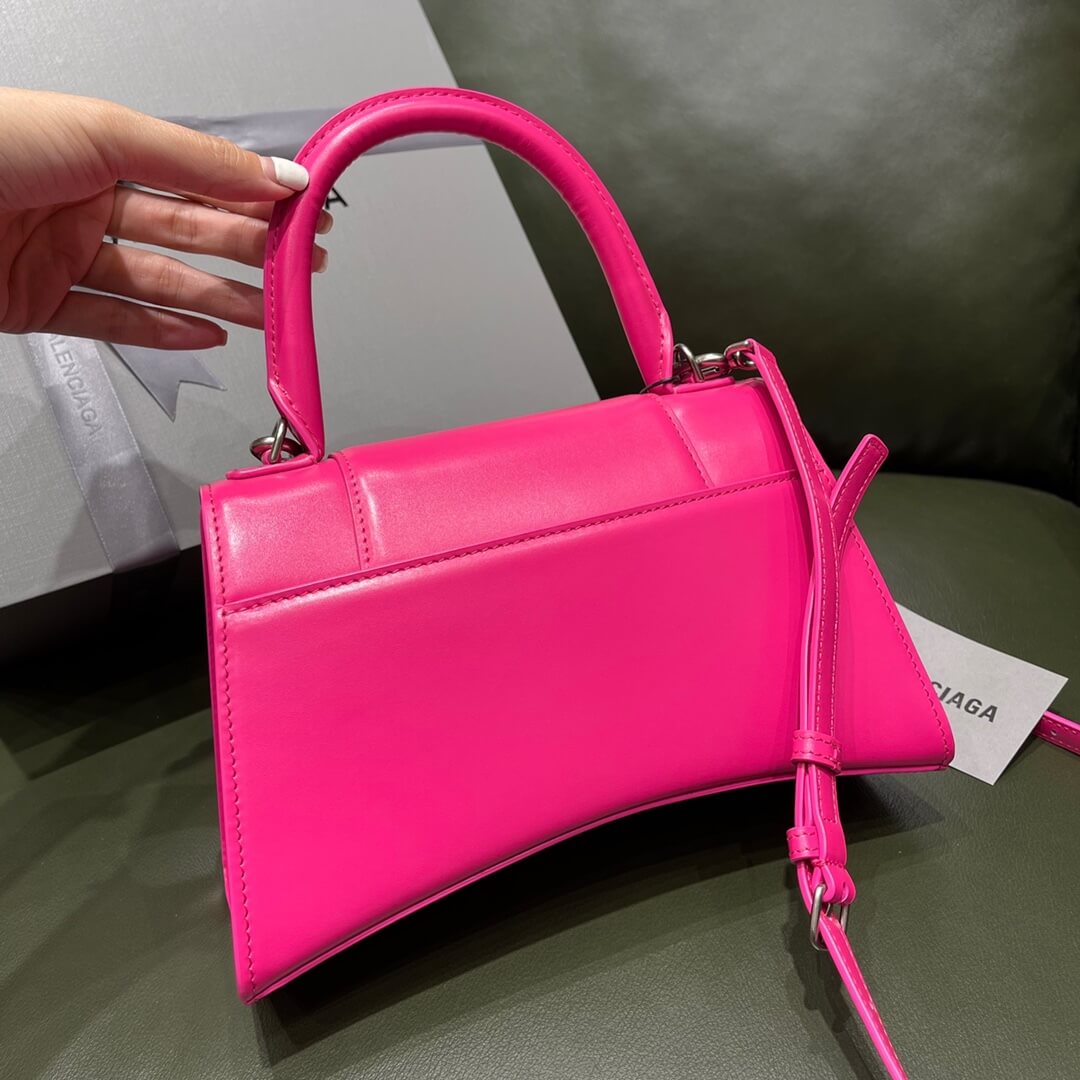 5935461 womens hourglass small handbag box in rose red shiny box calfskin