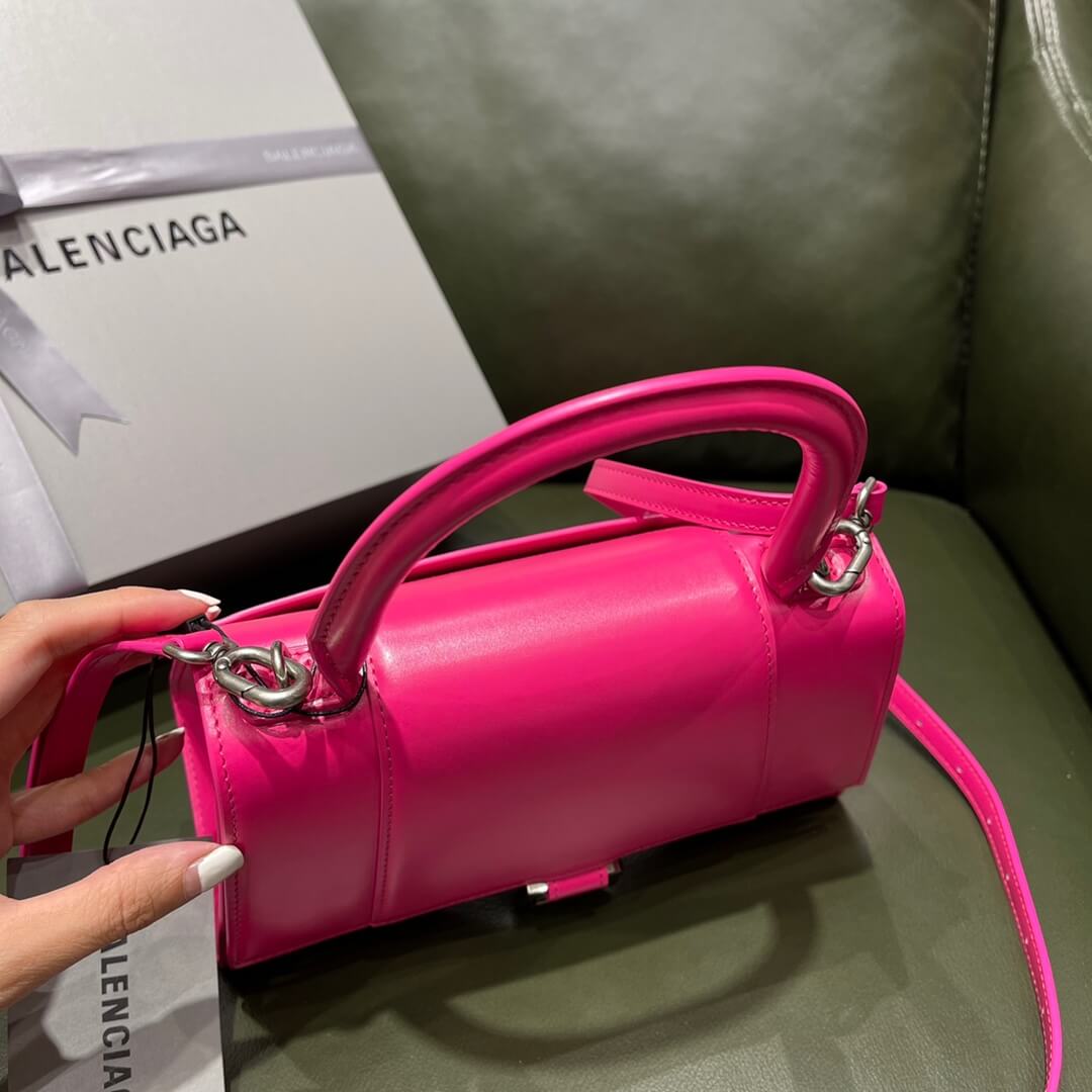 5935461 womens hourglass small handbag box in rose red shiny box calfskin