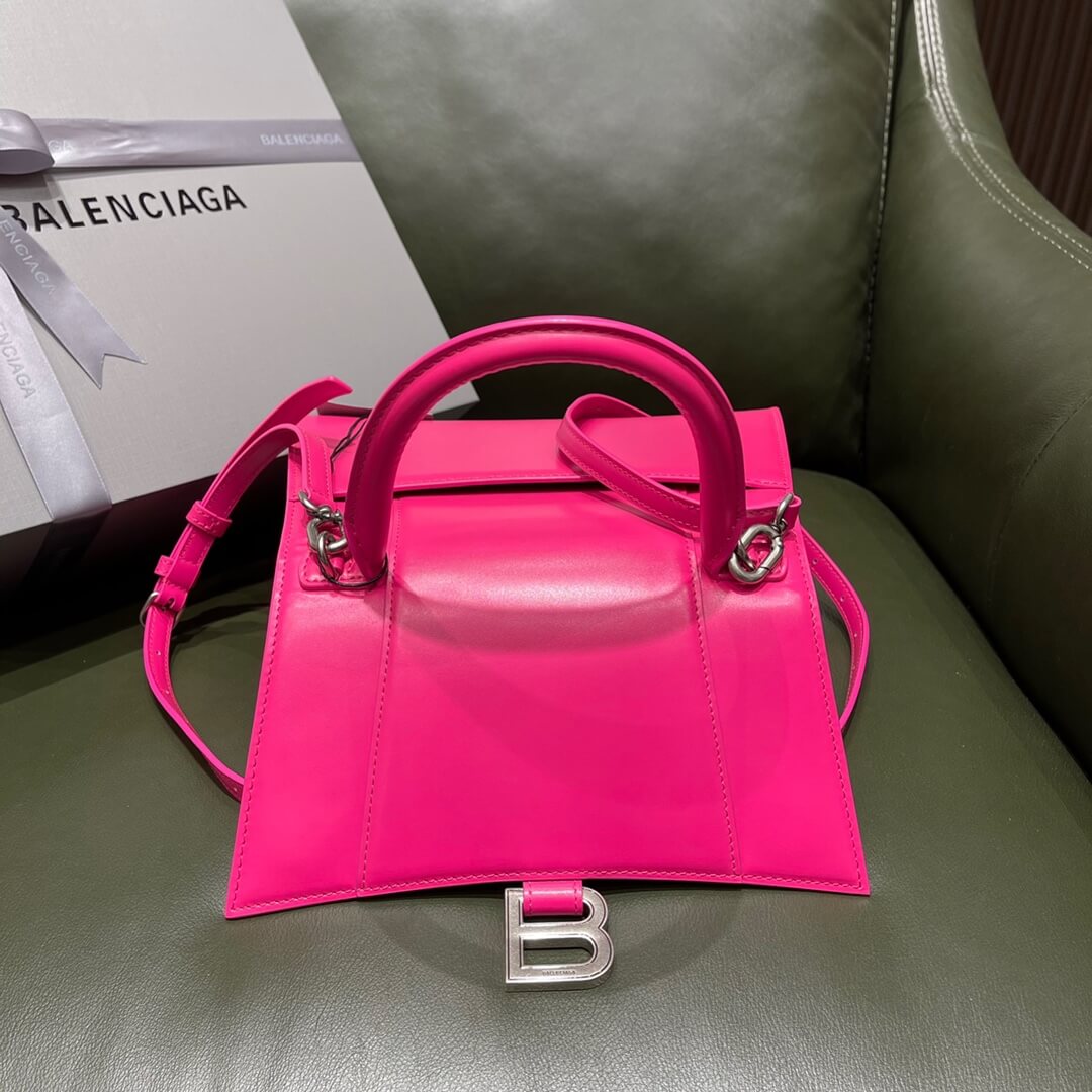 5935461 womens hourglass small handbag box in rose red shiny box calfskin