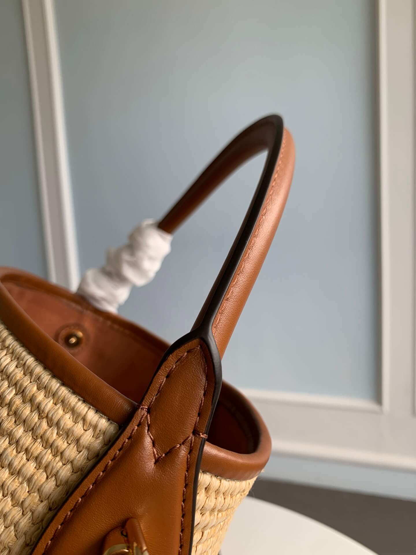 59962 saint jacques handbag embroidery brown 24cm