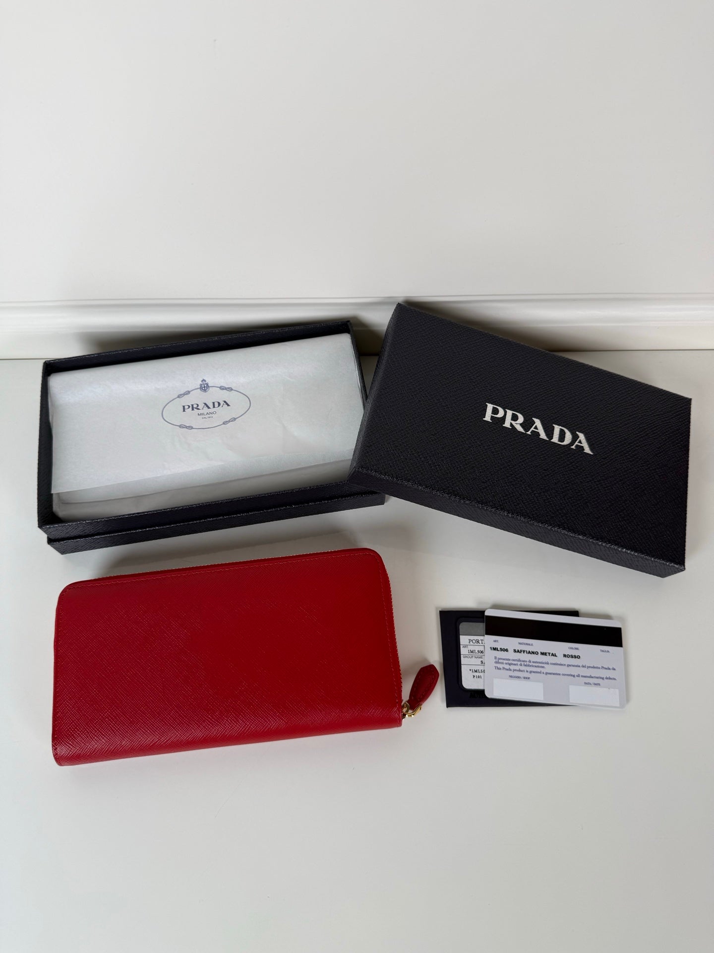 Prada Zip Wallet Red 1ML506 - View 8