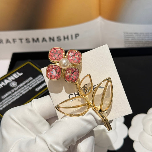 gold pink pearl brooch kfn24051801