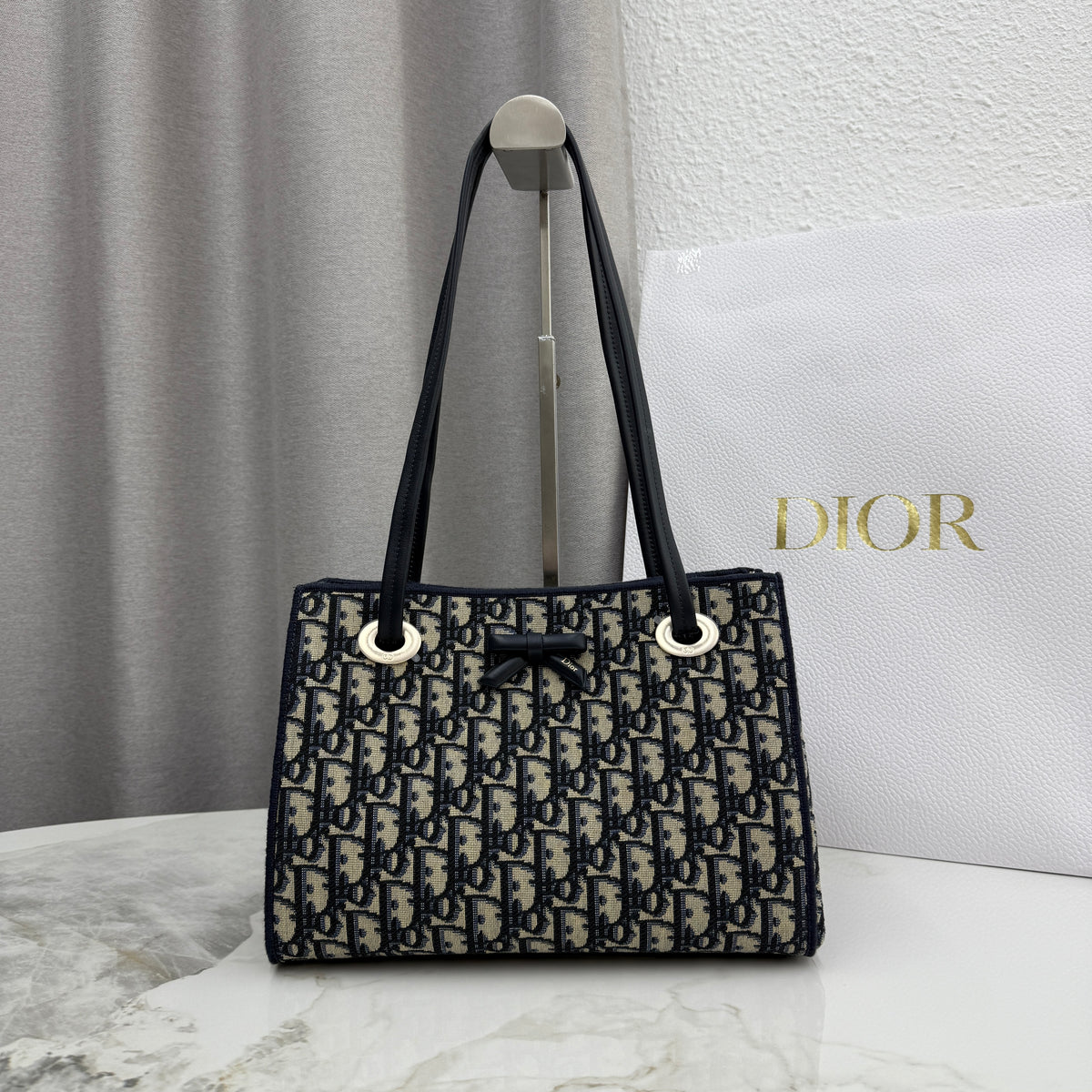 Dior Small Promenade Shopping Bag Blue Canvas M1410