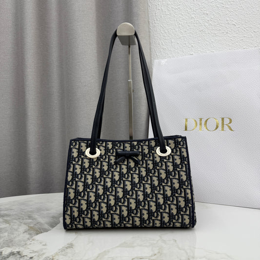 Dior Small Promenade Shopping Bag Blue Canvas M1410