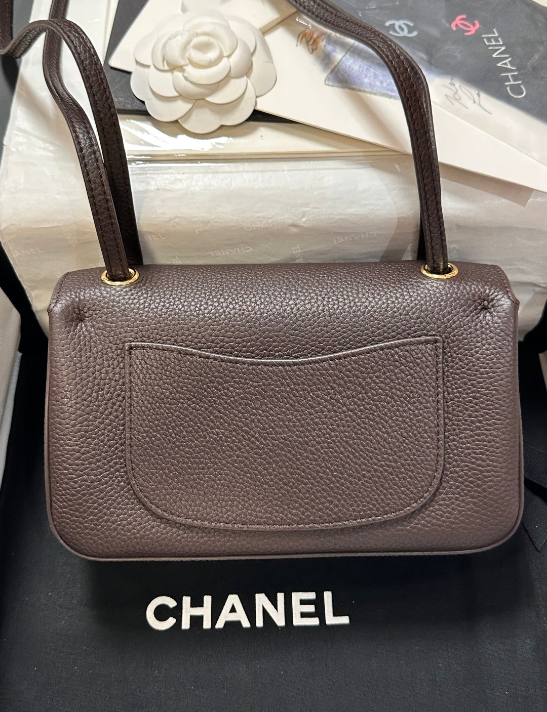 Chanel Maxi Flap Bag Coffee Gold Hardware AS6573
