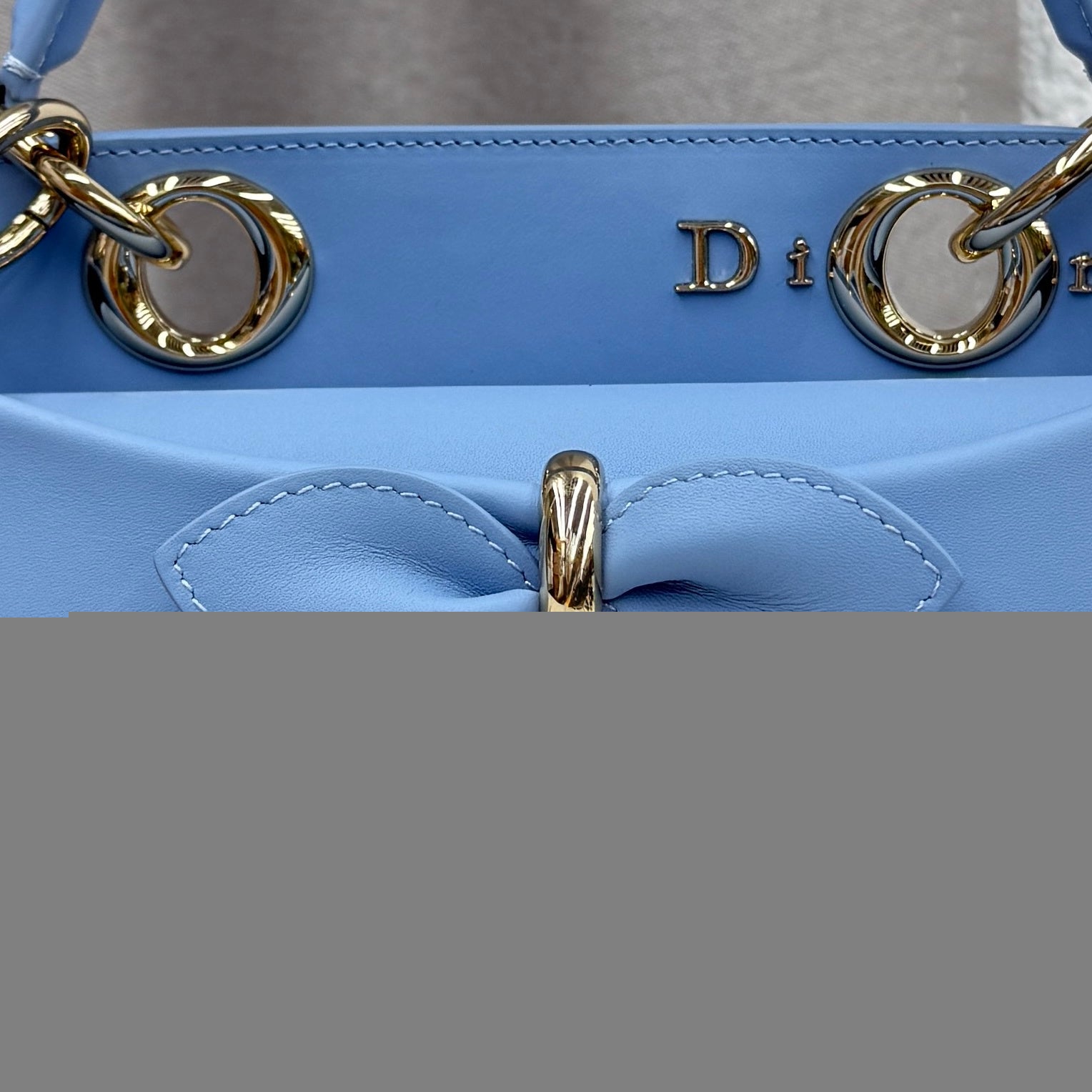 Dior Bow Tote Blue Hardware DO0737 - Image 5