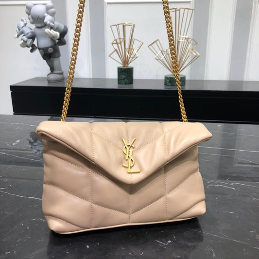 620333 loulou puffer monogram black 23cm apricot gold hardware