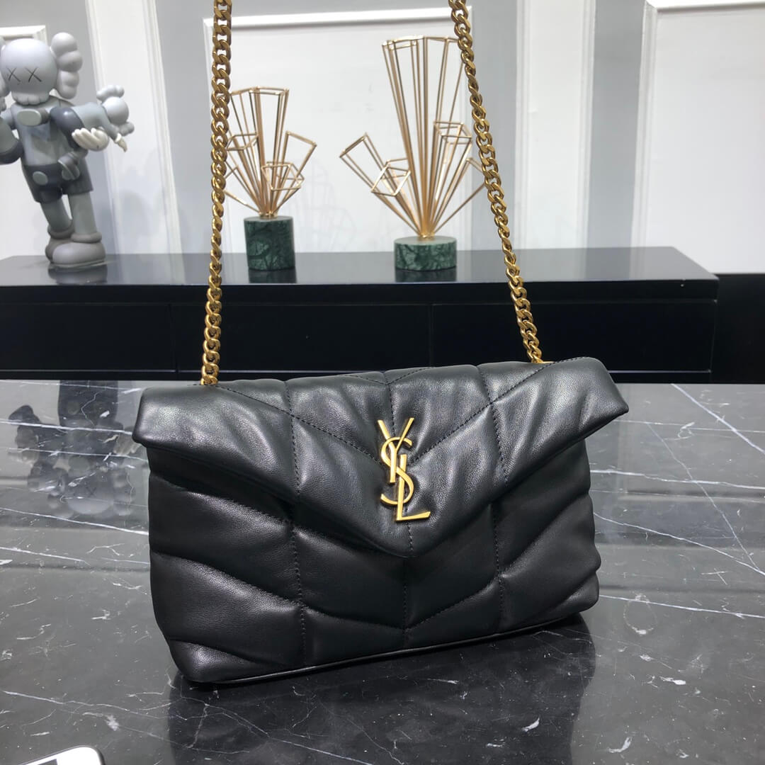 620333 loulou puffer monogram black 23cm black gold hardware