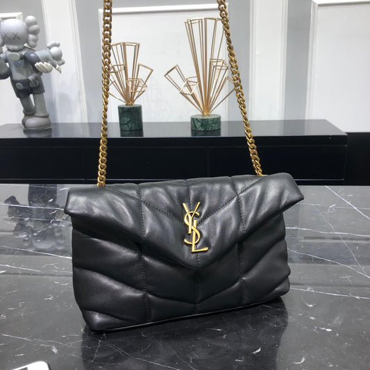 620333 loulou puffer monogram black 23cm black gold hardware