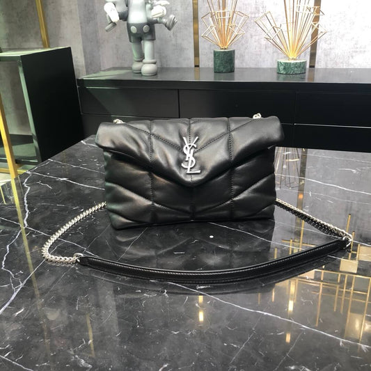 620333 loulou puffer monogram black 23cm black silver hardware