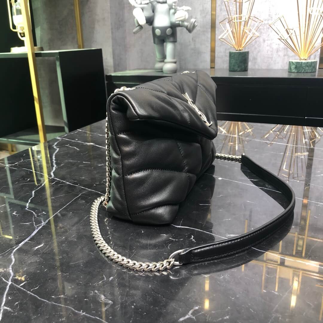 620333 loulou puffer monogram black 23cm black silver hardware