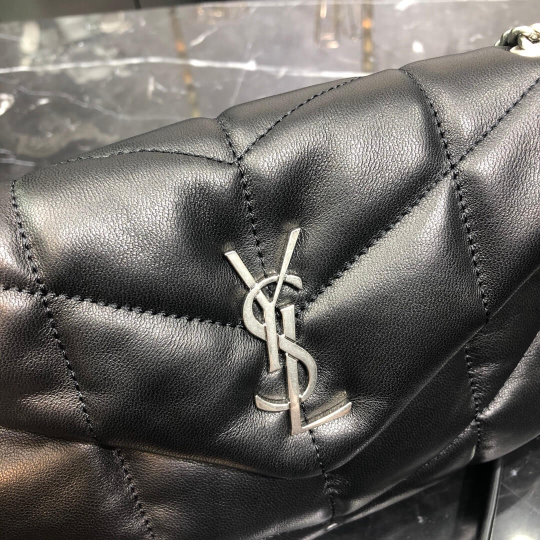 620333 loulou puffer monogram black 23cm black silver hardware