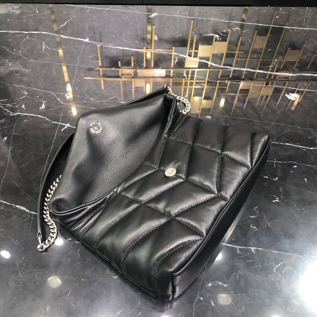 620333 loulou puffer monogram black 23cm black silver hardware