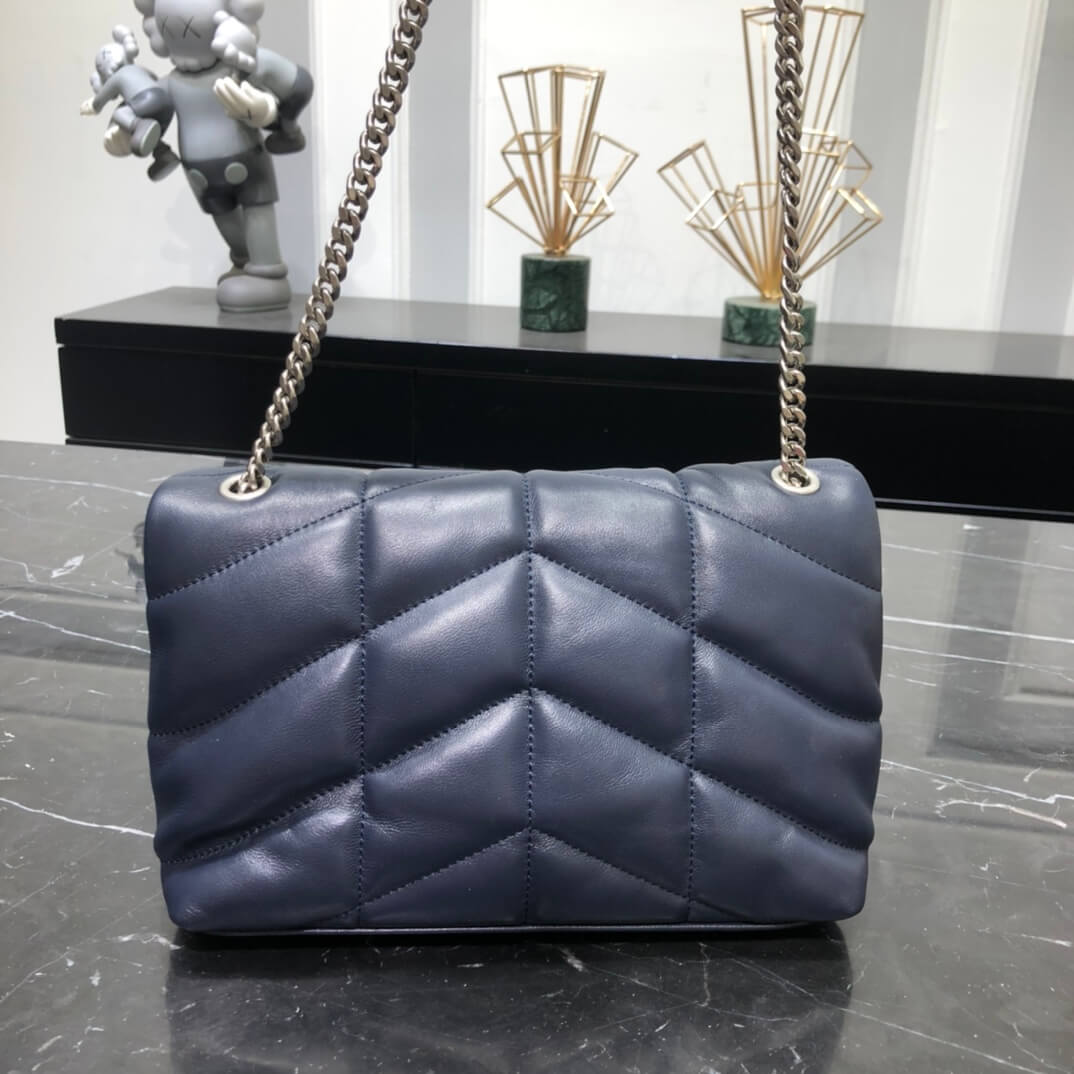 620333 loulou puffer monogram black 23cm blue silver hardware