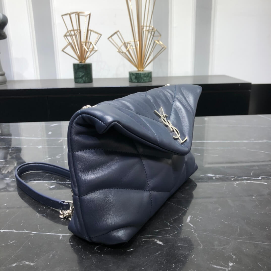 620333 loulou puffer monogram black 23cm blue silver hardware