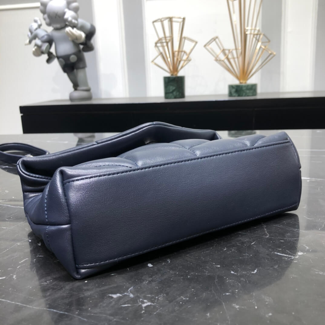 620333 loulou puffer monogram black 23cm blue silver hardware