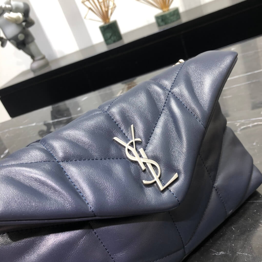 620333 loulou puffer monogram black 23cm blue silver hardware