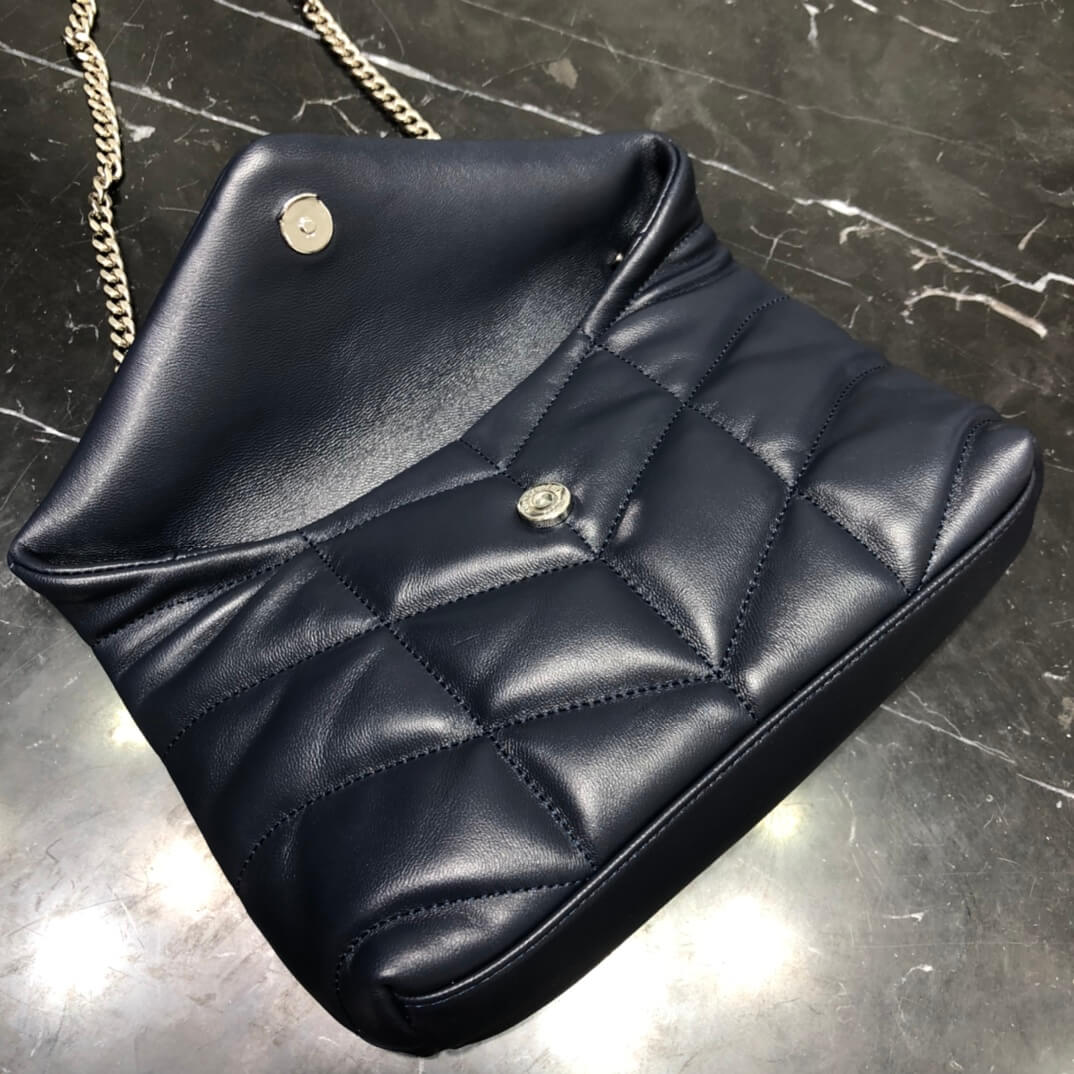 620333 loulou puffer monogram black 23cm blue silver hardware