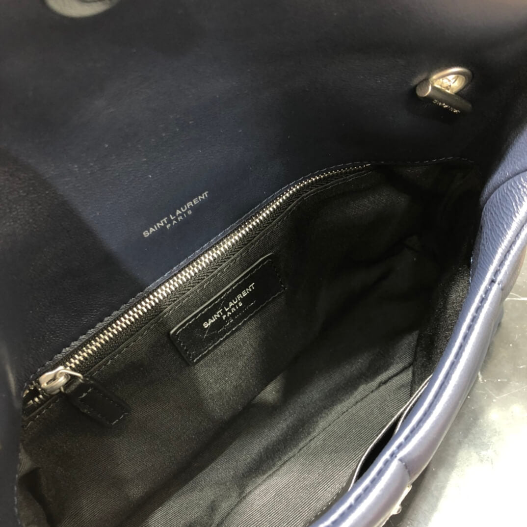 620333 loulou puffer monogram black 23cm blue silver hardware