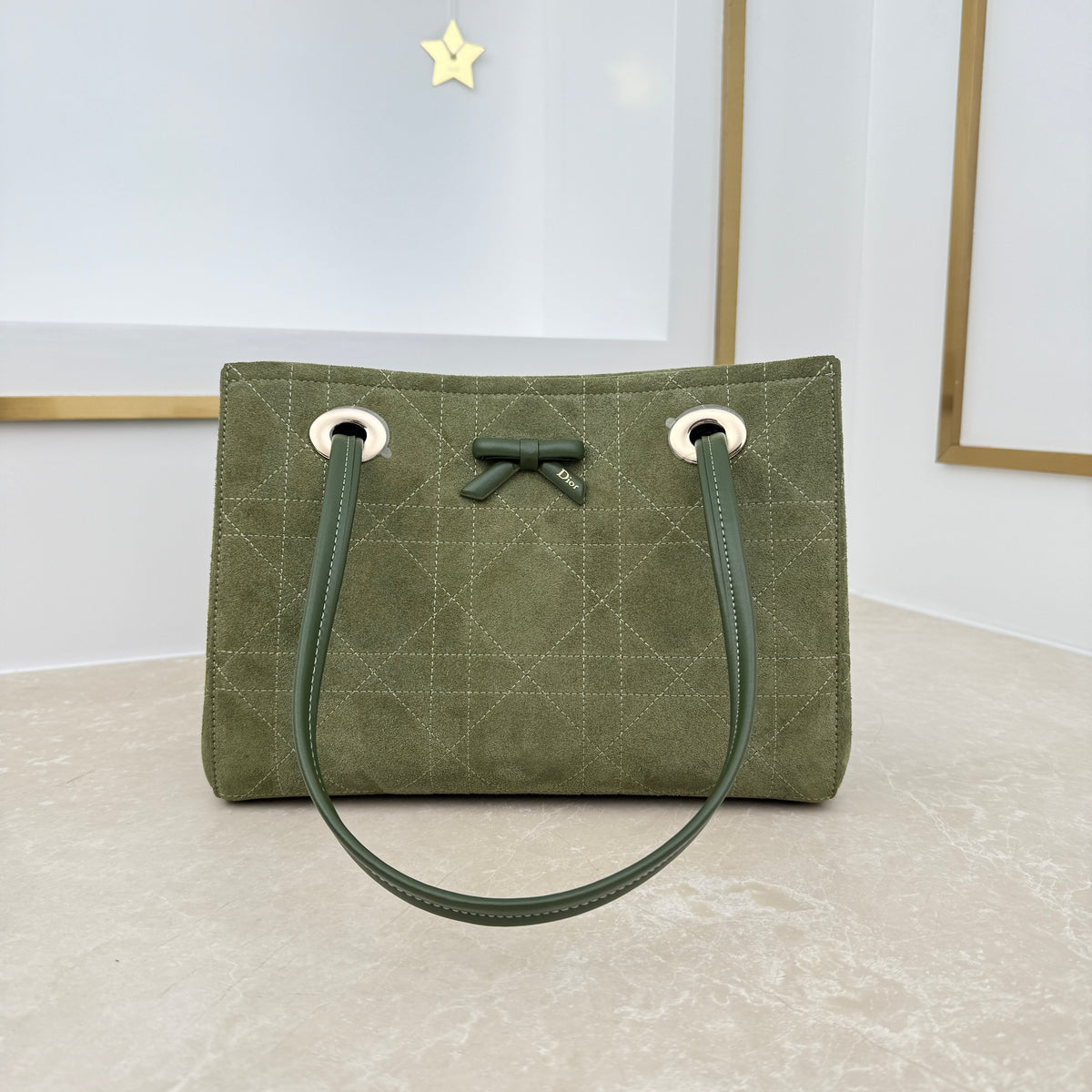 Dior Small Promenade Shopping Bag Olive Green M1410