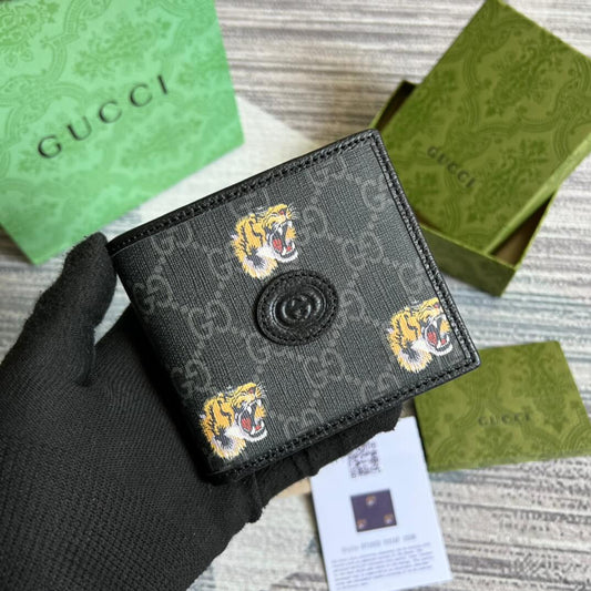 GC 671652 Supreme Black PVC Tiger Print 11cm Free shipping