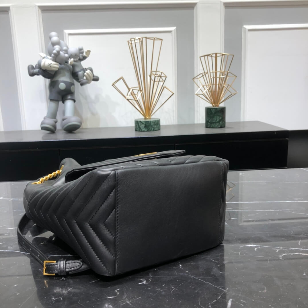 ysl 672609 backpack leather black