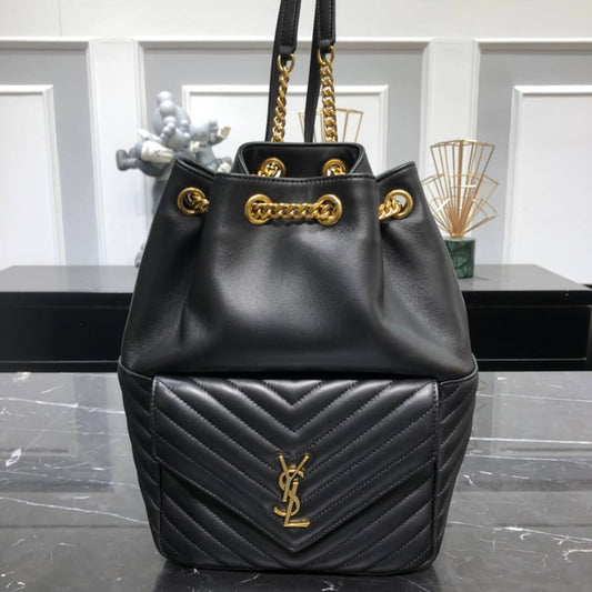 y s l 672609 backpack leather black apricot white 1