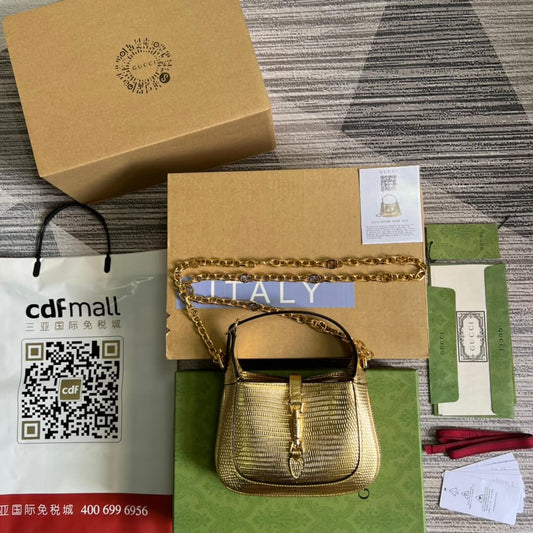 675799 jackiemini leather golden color 19cm handbag shoulder bag cross body bags