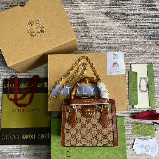 675800 diana mini size handbag brown 20cm
