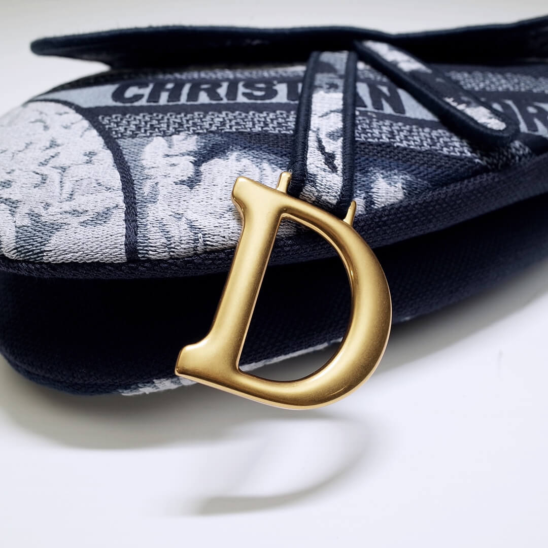 6815 saddle bag 25 5cm embroidery blue white