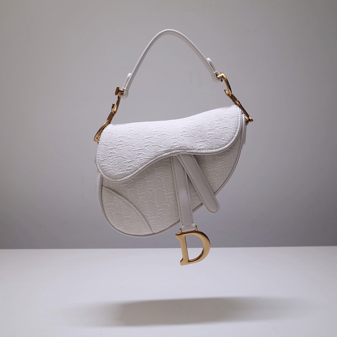 6815 saddle bag 25 5cm embroidery white