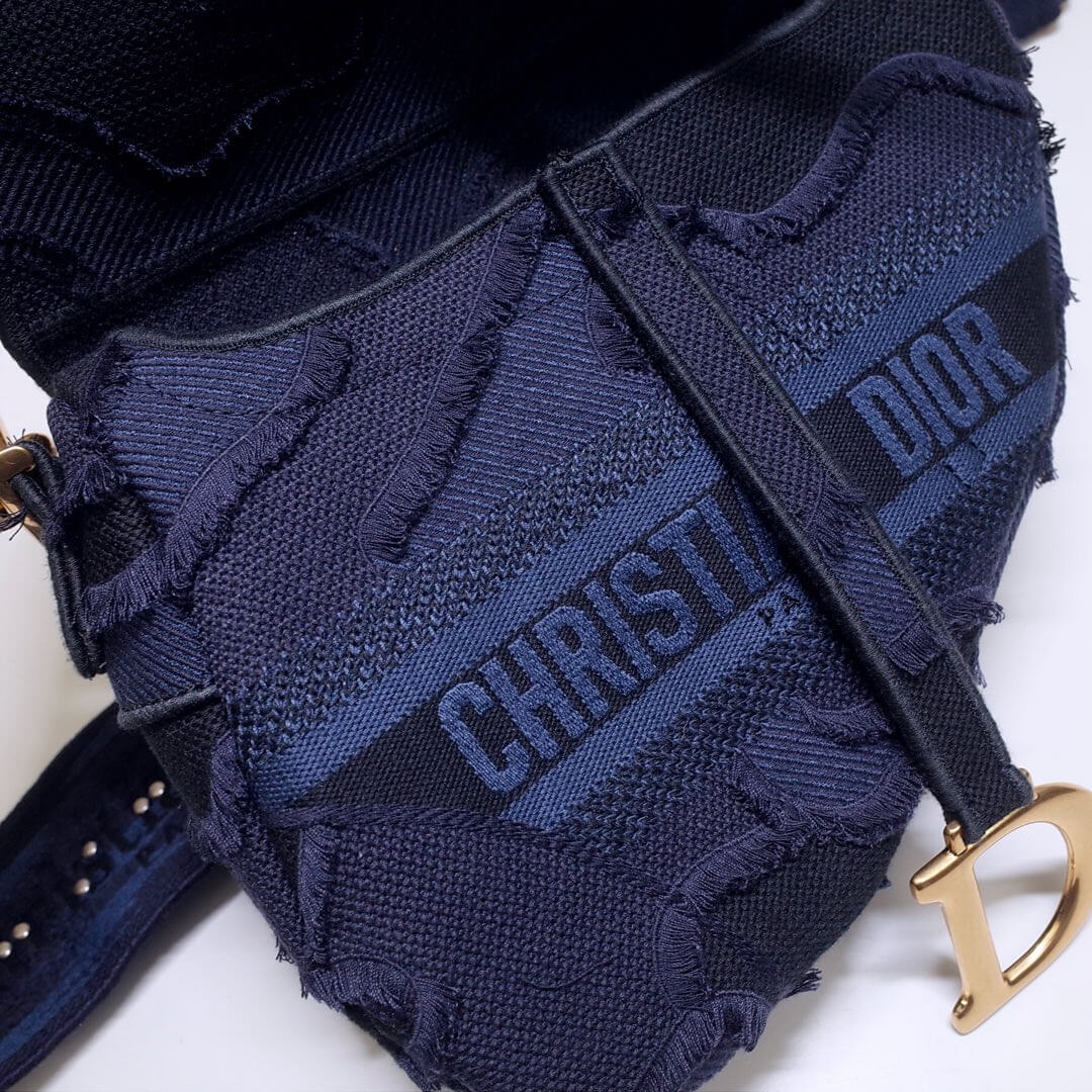 6815 saddle bag 25 5cm embroidery blue