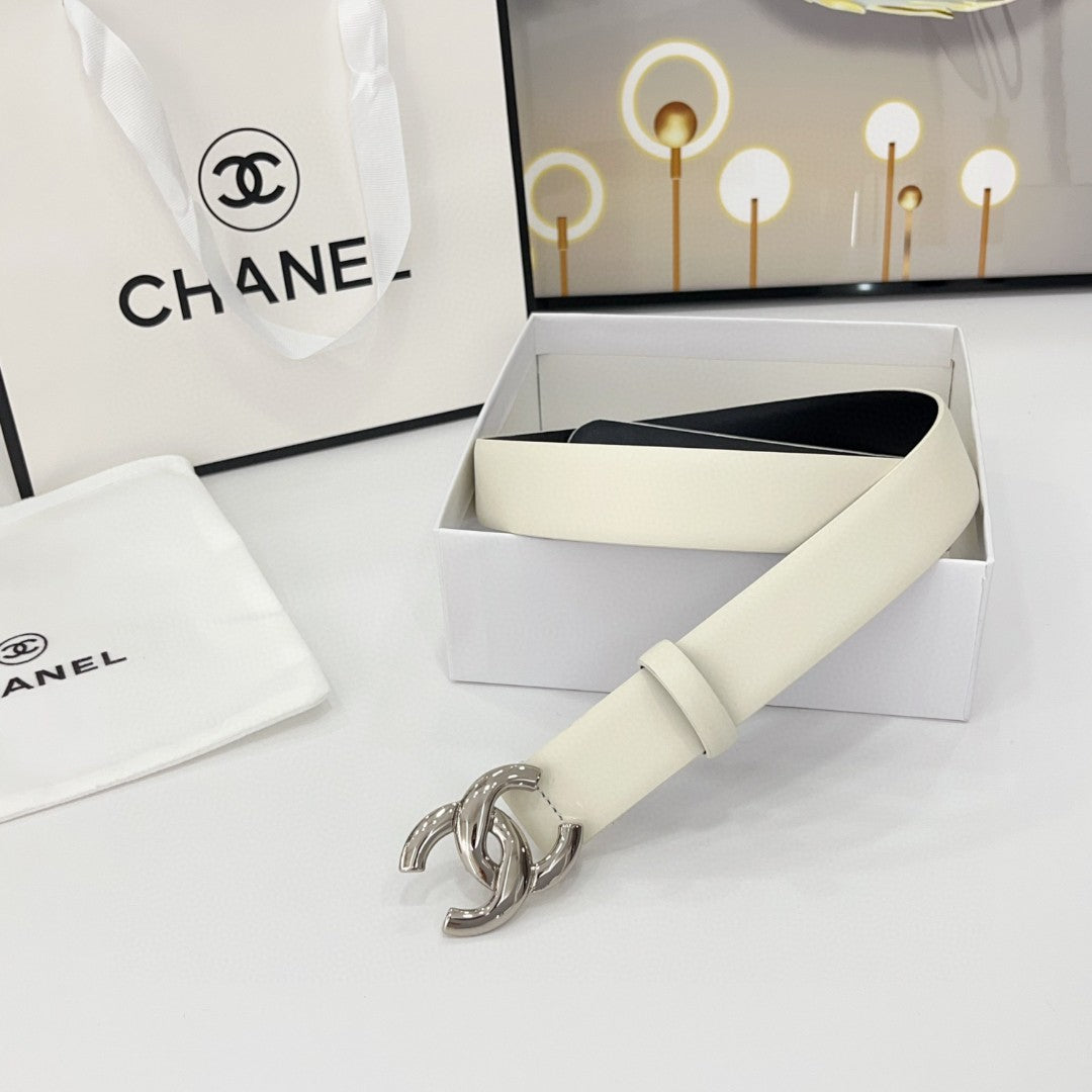 Chanel Belt white silver buckle ANA060401