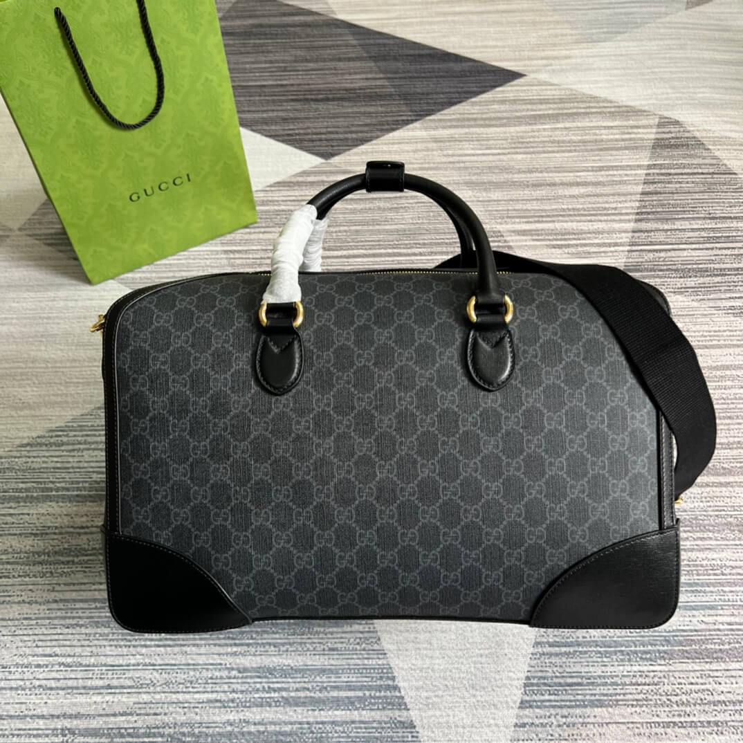 696014 handbag gg supreme 42cm black pvc
