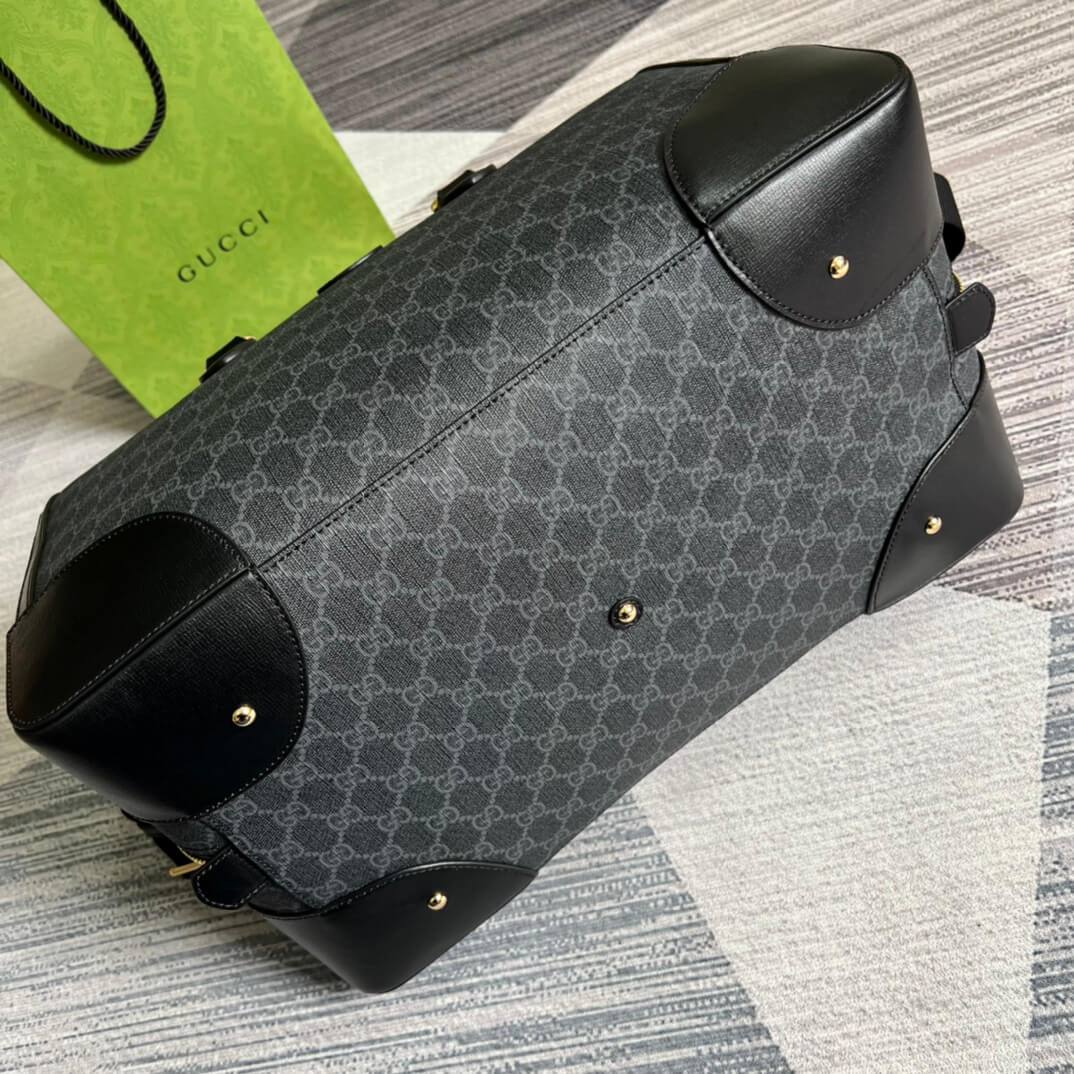 696014 handbag gg supreme 42cm black pvc