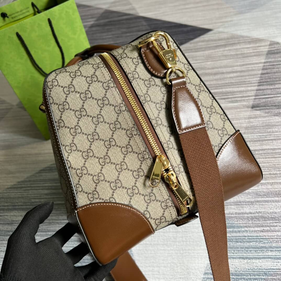 696014 handbag gg supreme 42cm brown pvc