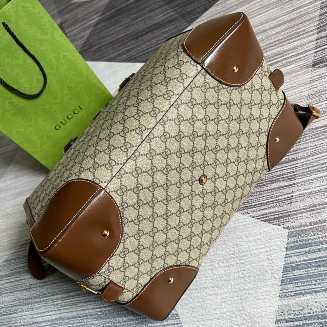 696014 handbag gg supreme 42cm brown pvc