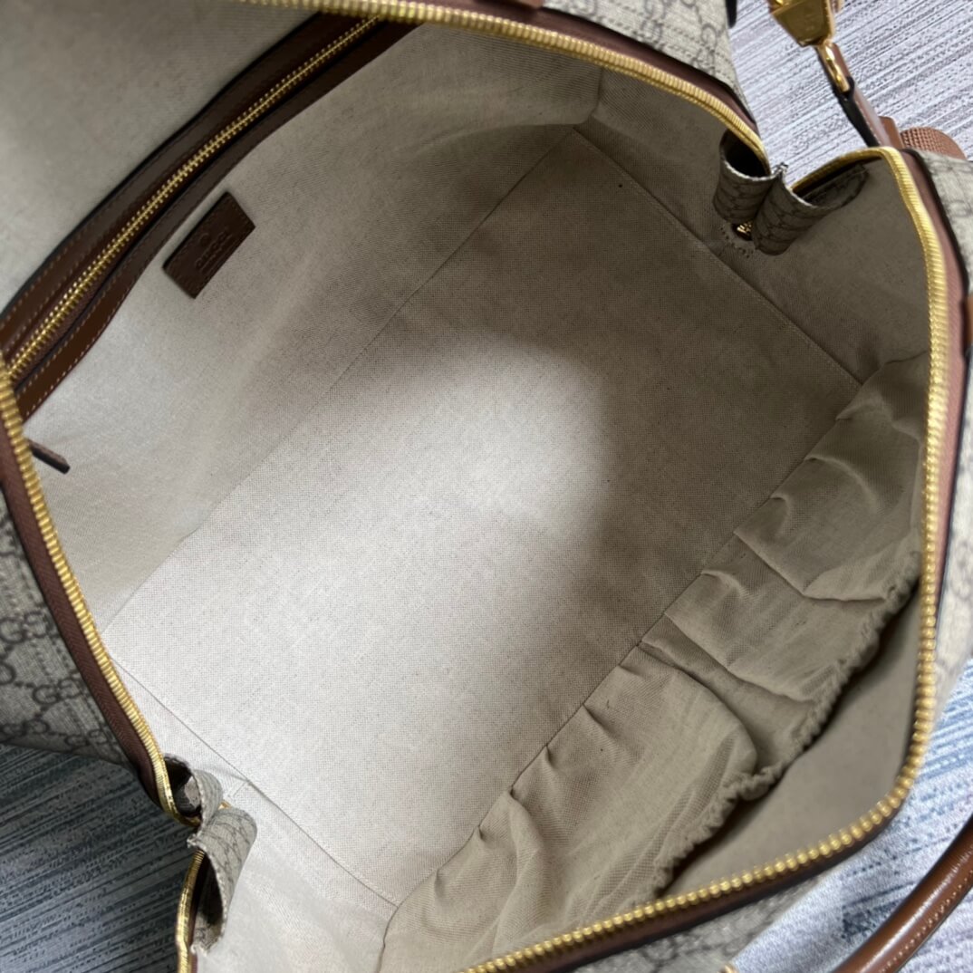 696014 handbag gg supreme 42cm brown pvc