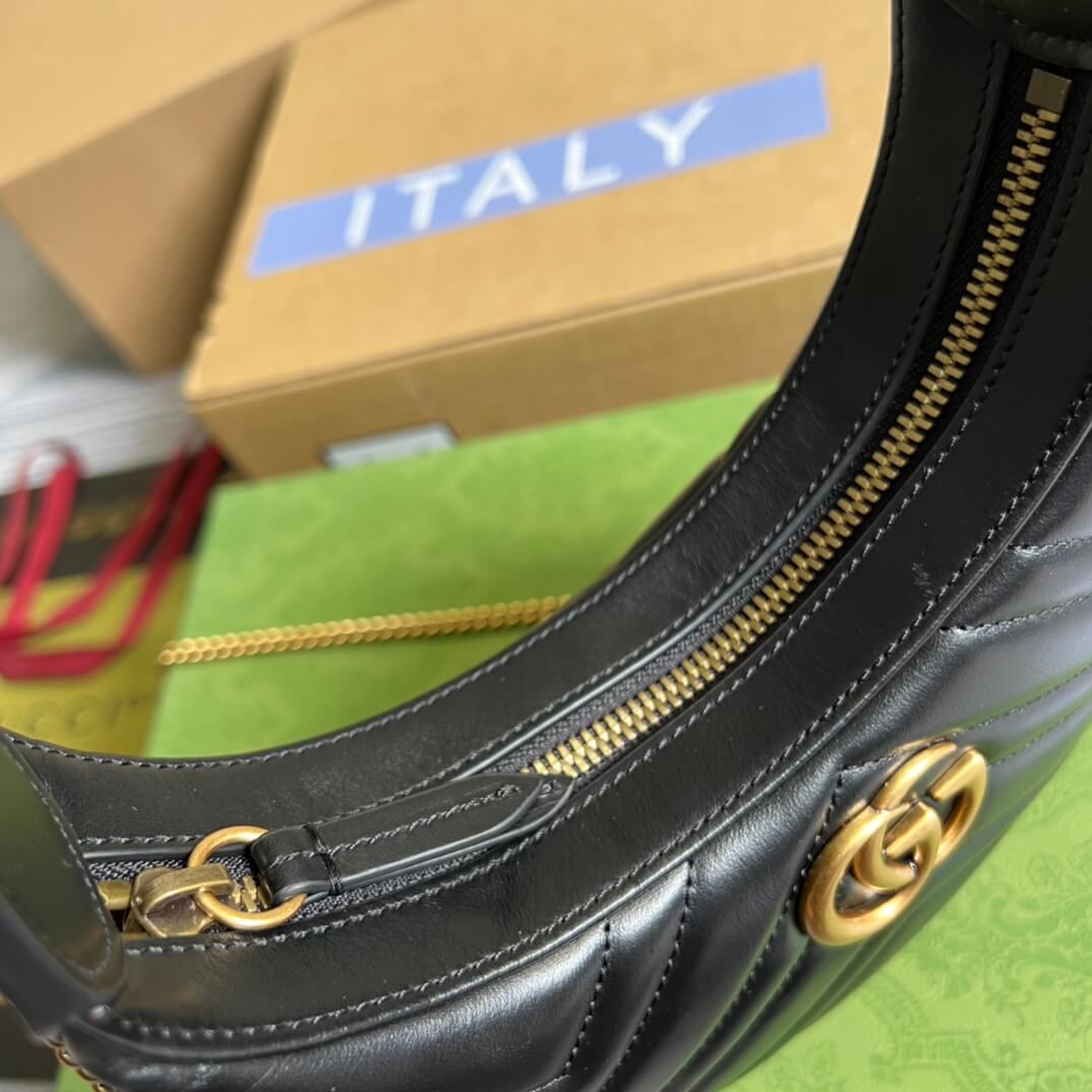 699514 gg mini handbag 21cm black cowhide real leather shoulder bag cross body bags handbag