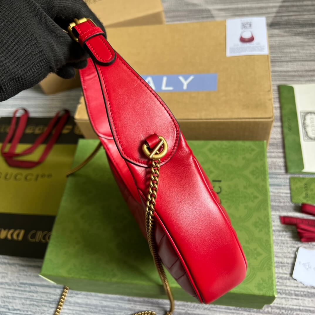 699514 gg mini handbag 21cm red cowhide real leather shoulder bag cross body bags handbag