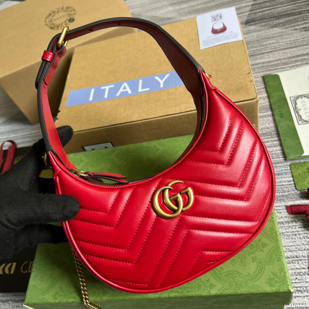 699514 gg mini handbag 21cm red cowhide real leather shoulder bag cross body bags handbag