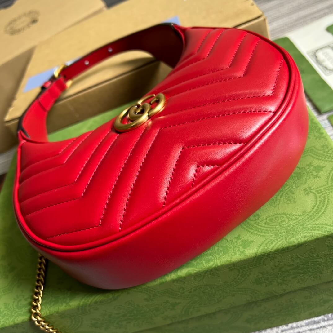 699514 gg mini handbag 21cm red cowhide real leather shoulder bag cross body bags handbag