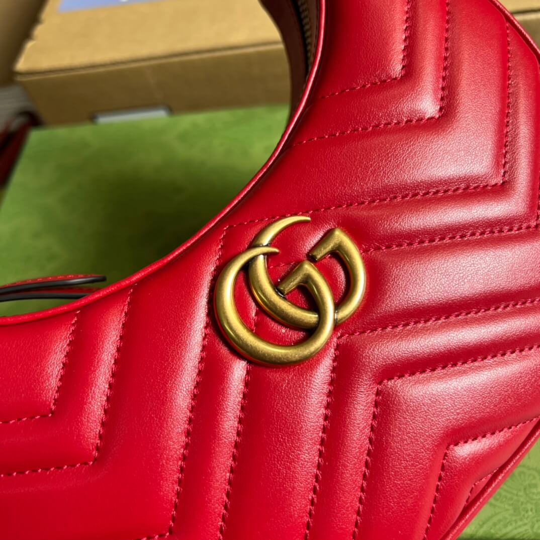 699514 gg mini handbag 21cm red cowhide real leather shoulder bag cross body bags handbag