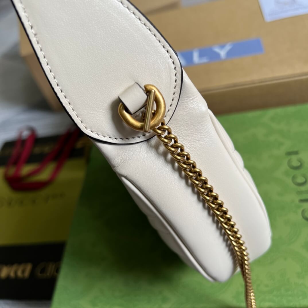 699514 gg mini handbag 21cm white cowhide real leather shoulder bag cross body bags handbag