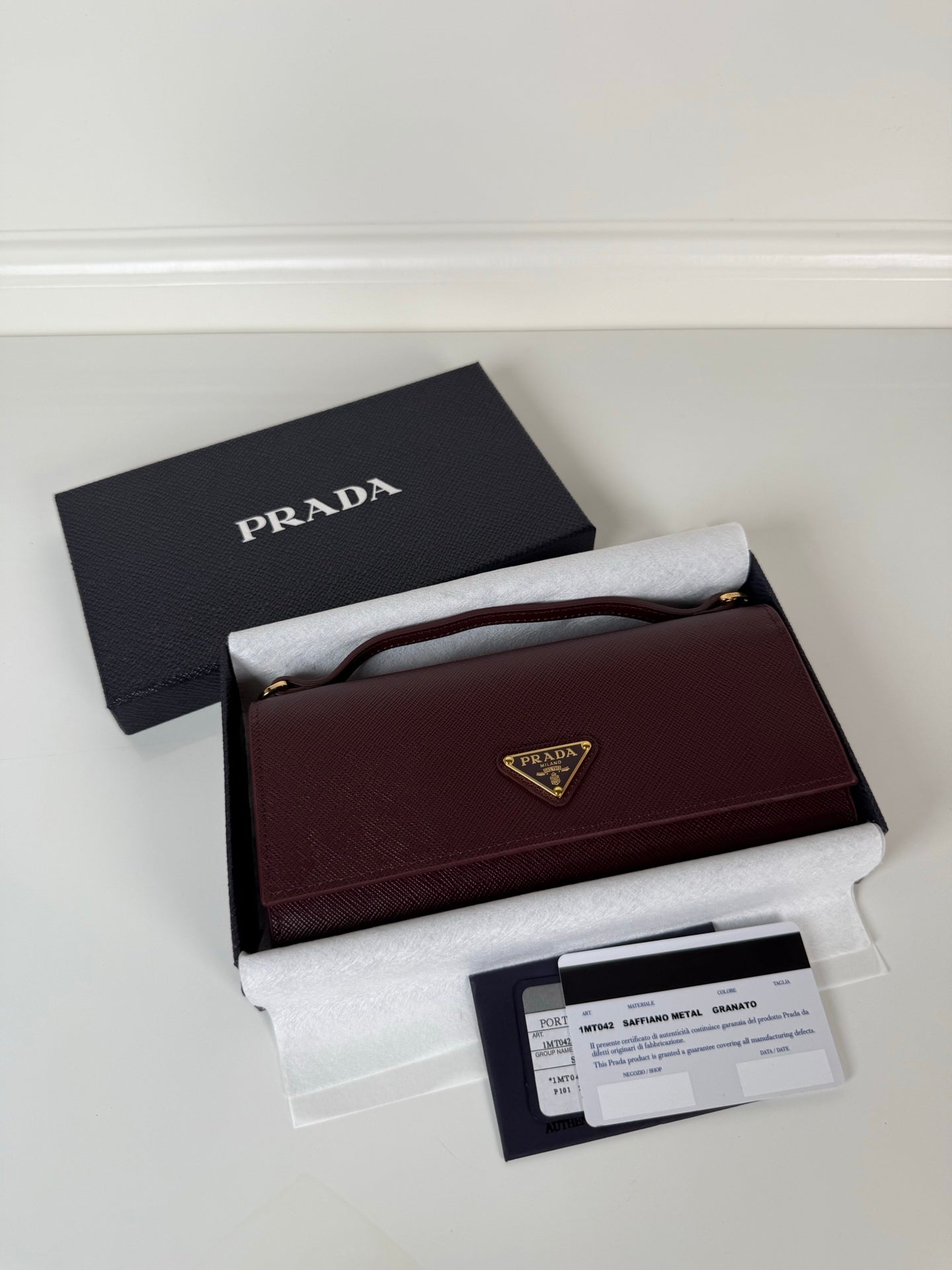 Prada 1MT042 Wallet Maroon - View 6