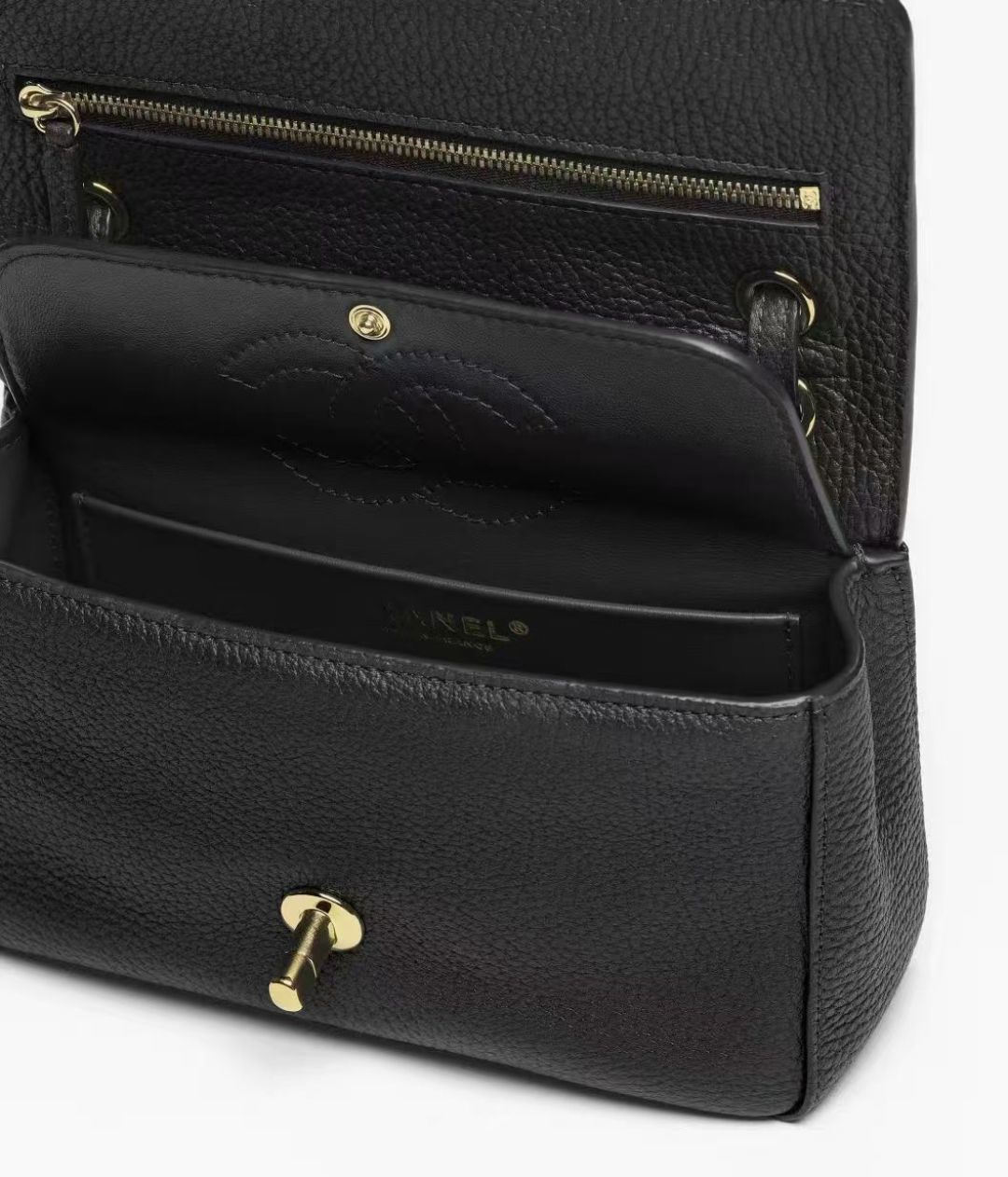 Chanel Maxi Flap Bag Black Gold Hardware AS6573